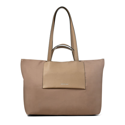 Cartera tote bote nadia grande beige oscuro
