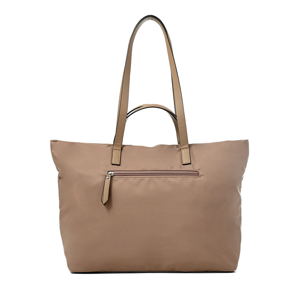 Cartera tote bote nadia grande beige oscuro