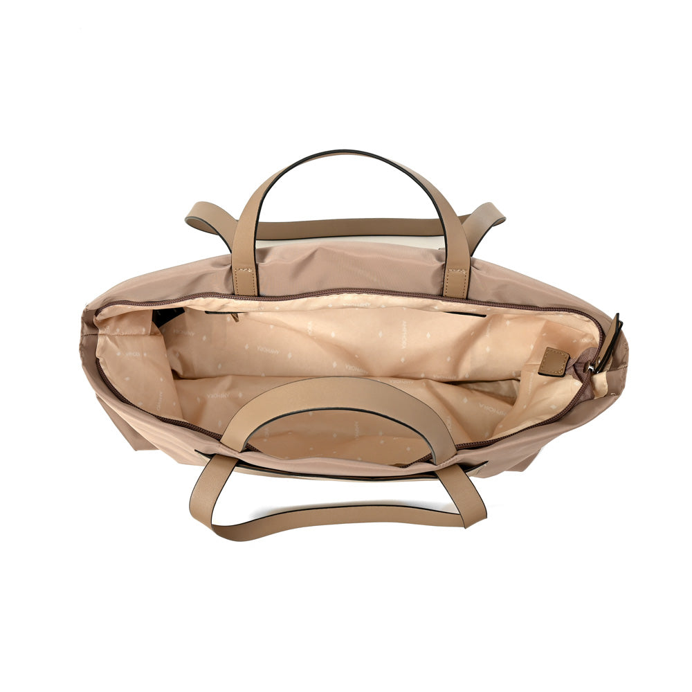 Cartera tote bote nadia grande beige oscuro