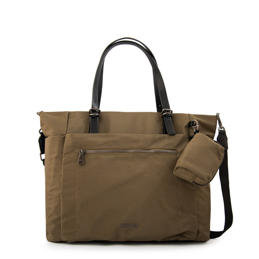 Cartera tote porta notebook irina grande verde oliva