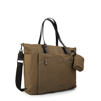 Cartera tote porta notebook irina grande verde oliva