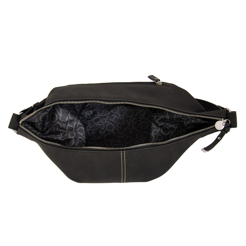 Cartera corte oval mila mediana negro