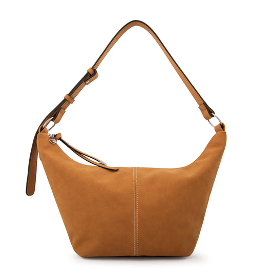 Cartera corte oval mila mediana camel