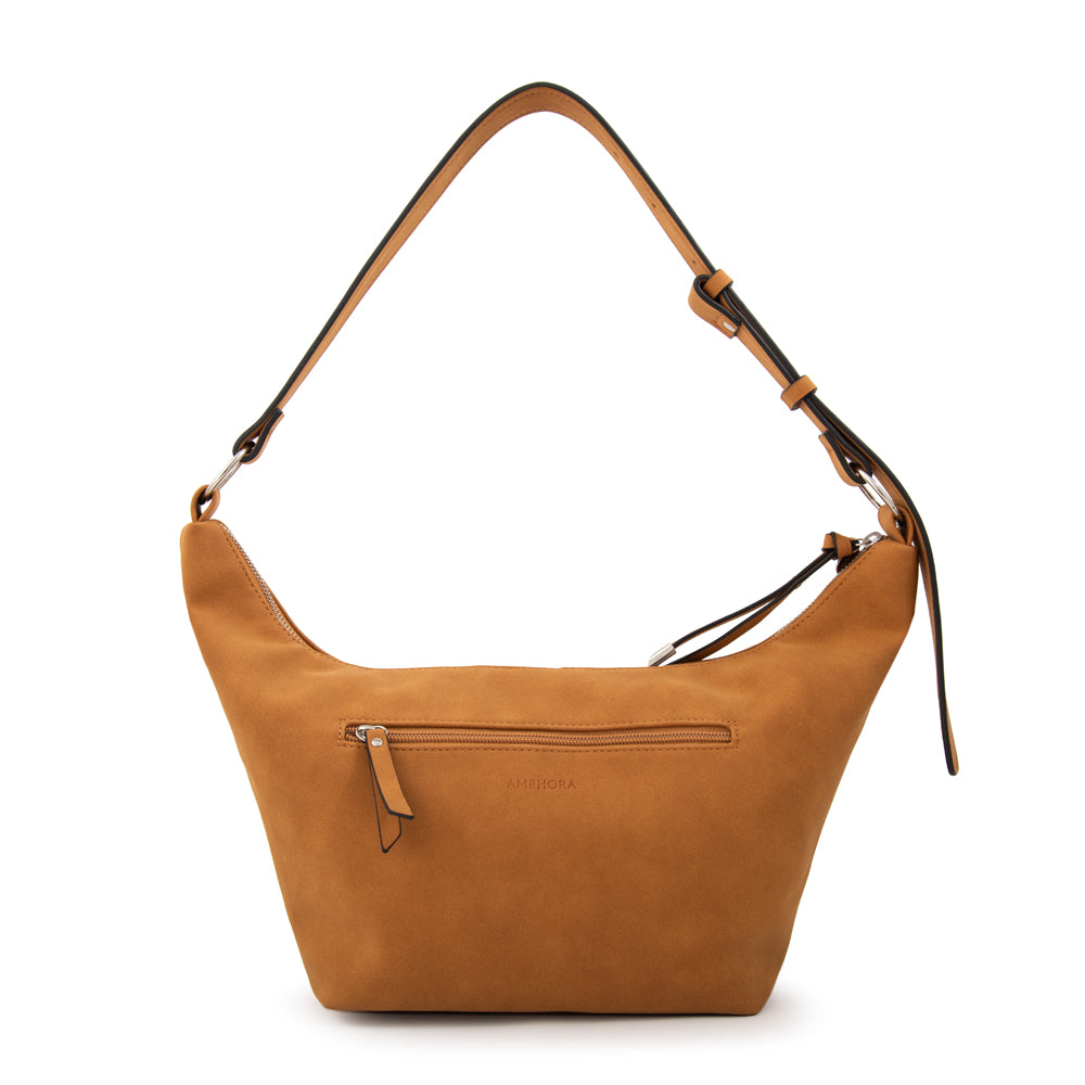 Cartera corte oval mila mediana camel