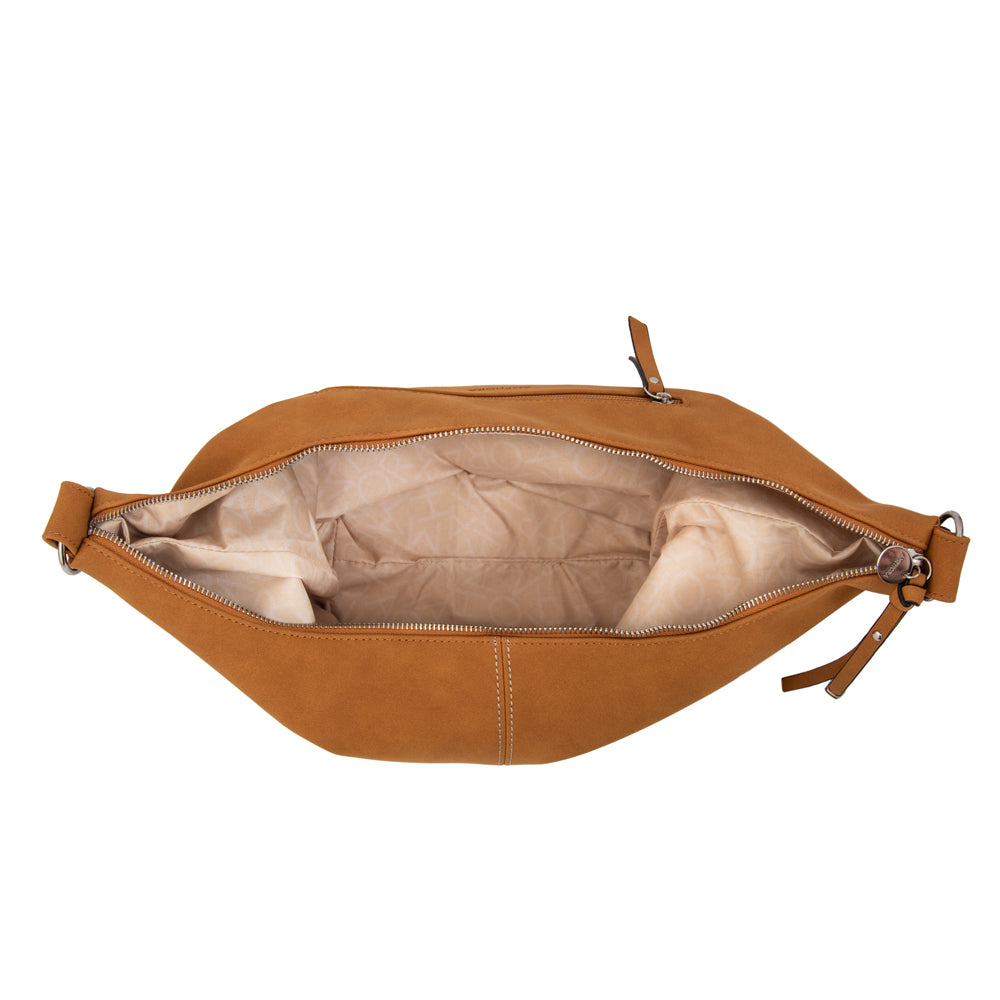 Cartera corte oval mila mediana camel