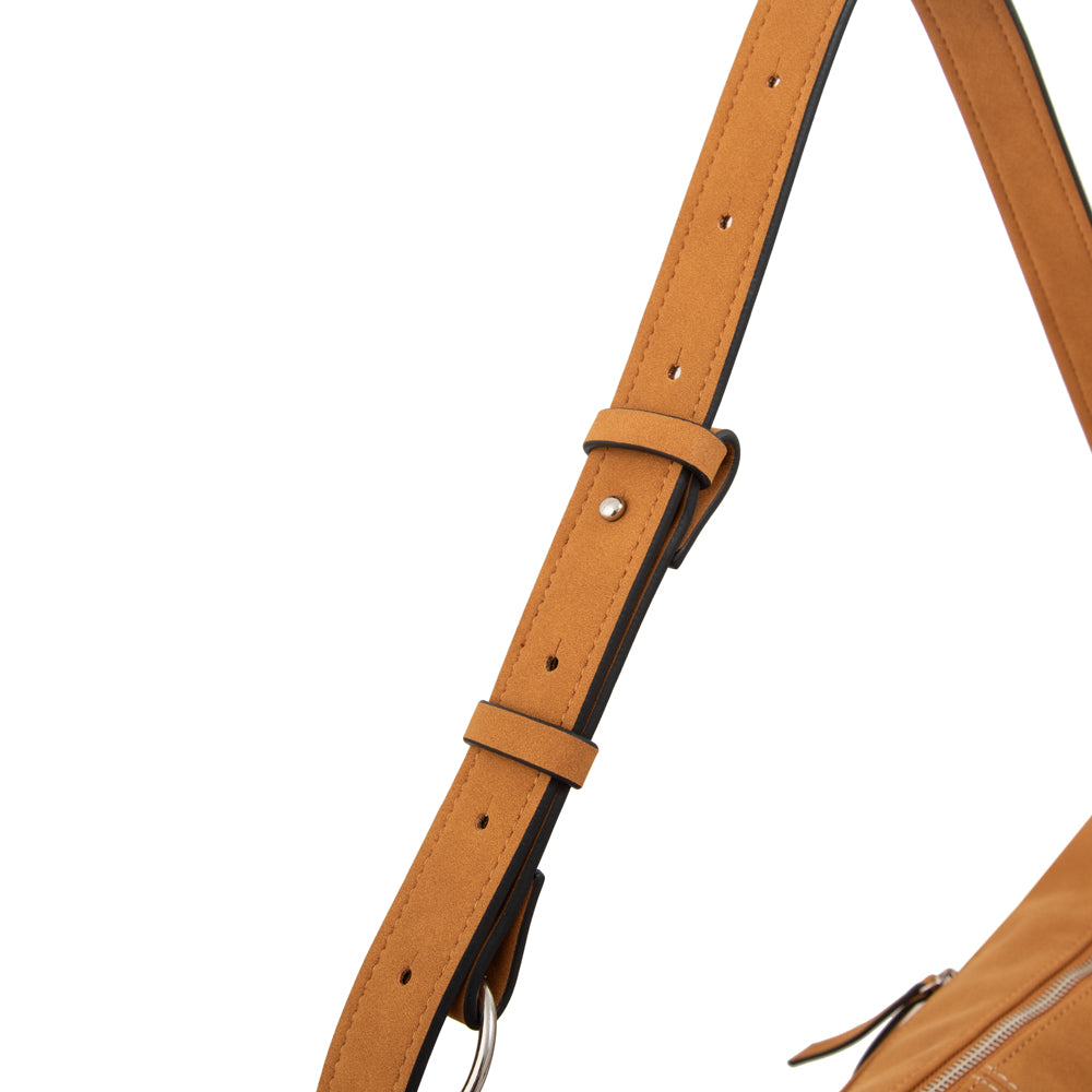 Cartera corte oval mila mediana camel