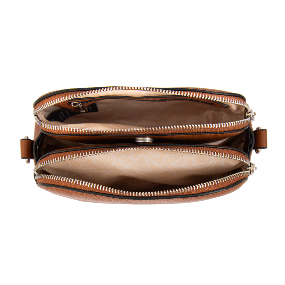 Cartera bandolera monette pequeña café
