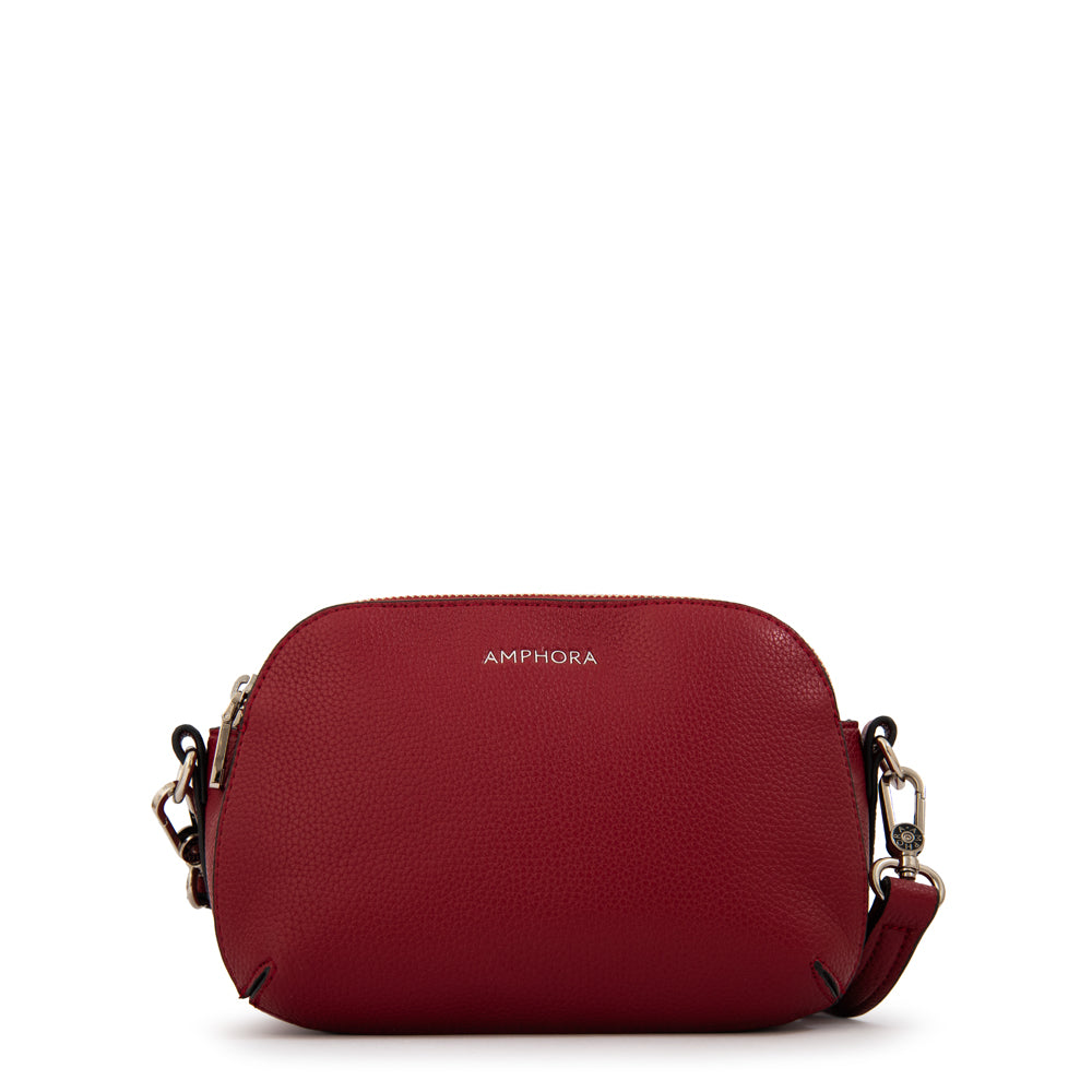 Cartera bandolera monette pequeña rojo oscuro
