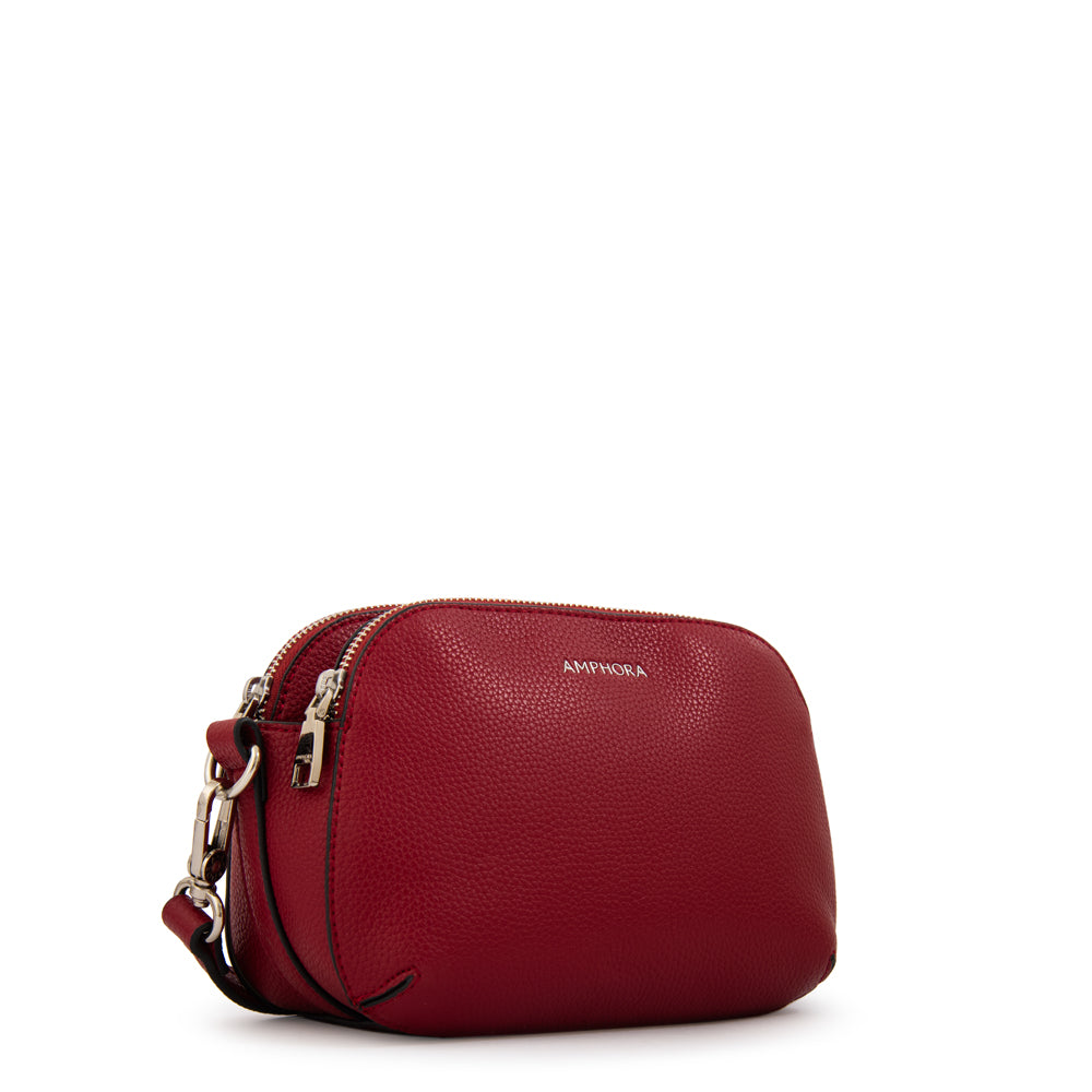 Cartera bandolera monette pequeña rojo oscuro