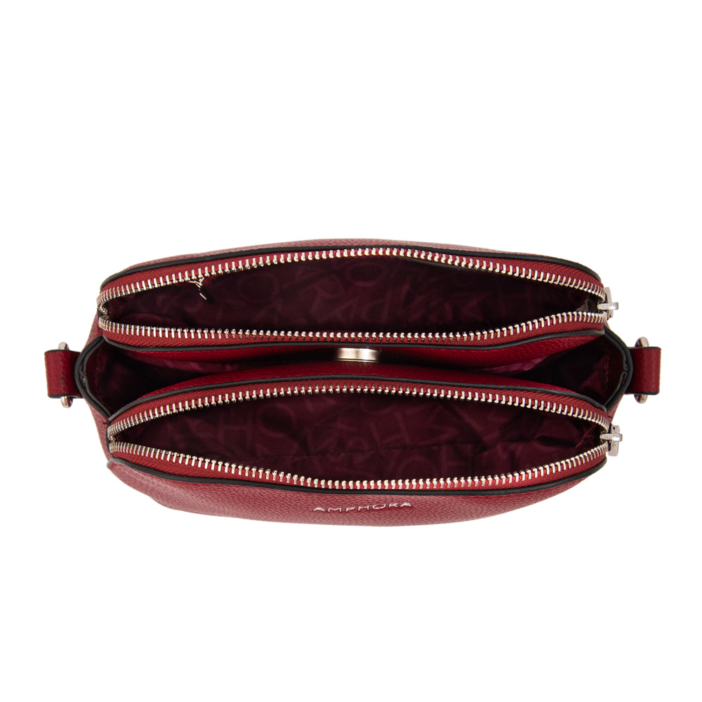 Cartera bandolera monette pequeña rojo oscuro