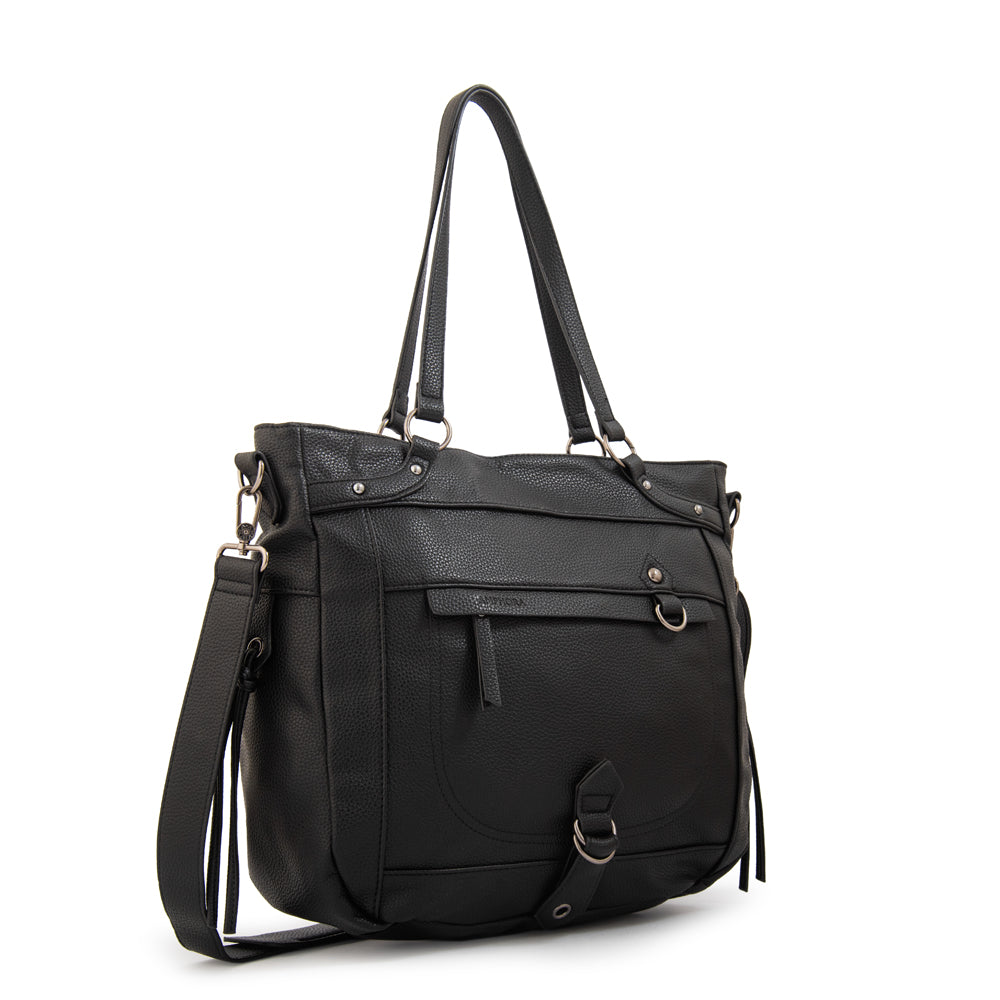 Cartera tote porta notebook tamara negro
