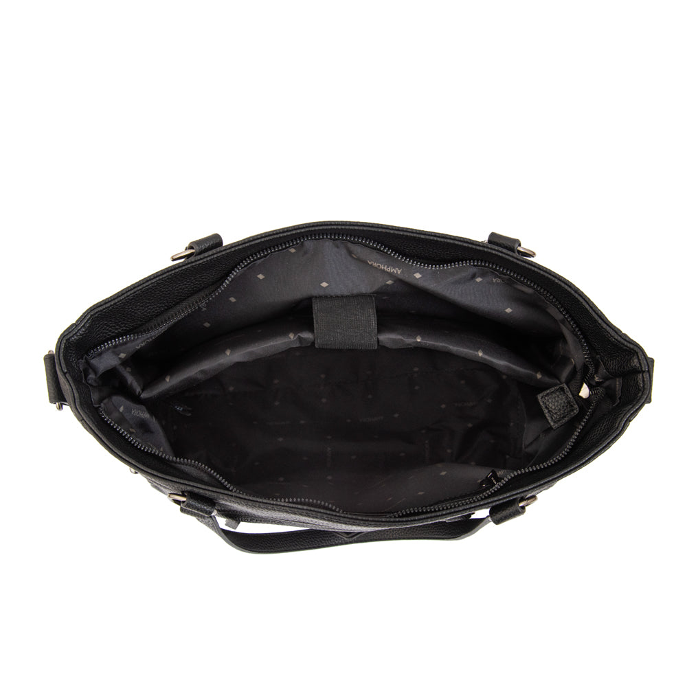 Cartera tote porta notebook tamara negro