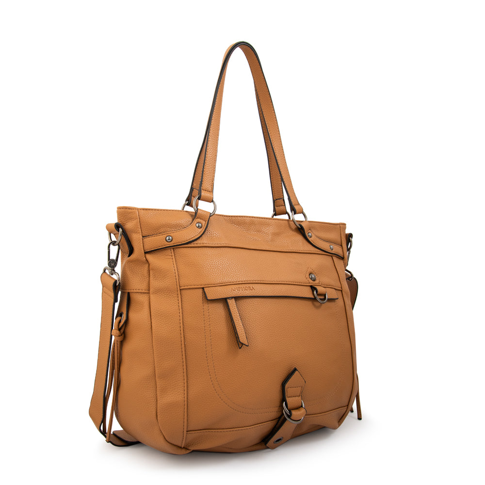 Cartera tote porta notebook tamara camel