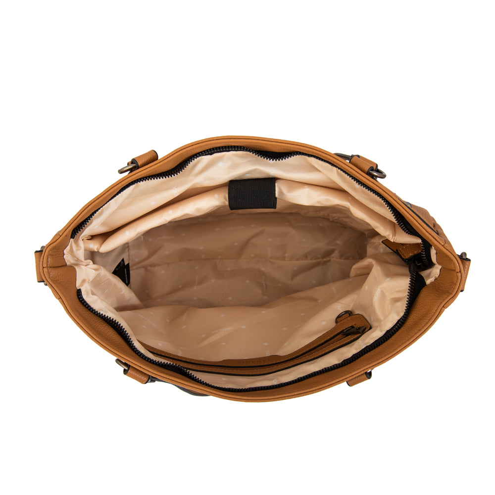 Cartera tote porta notebook tamara camel