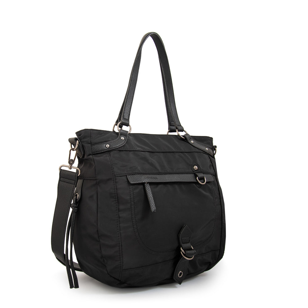 Cartera tote porta notebook tamara negro