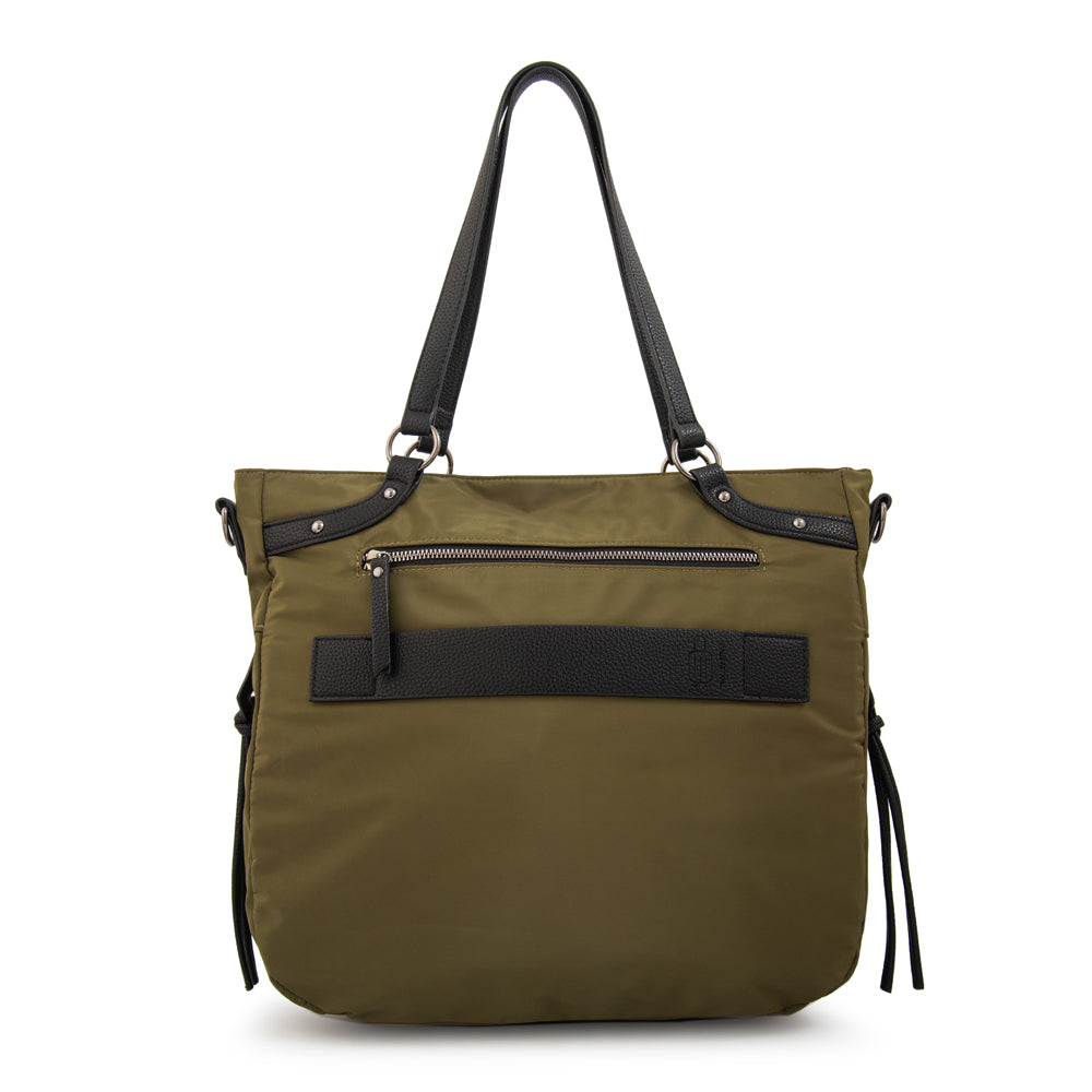 Cartera tote porta notebook tamara verde oliva