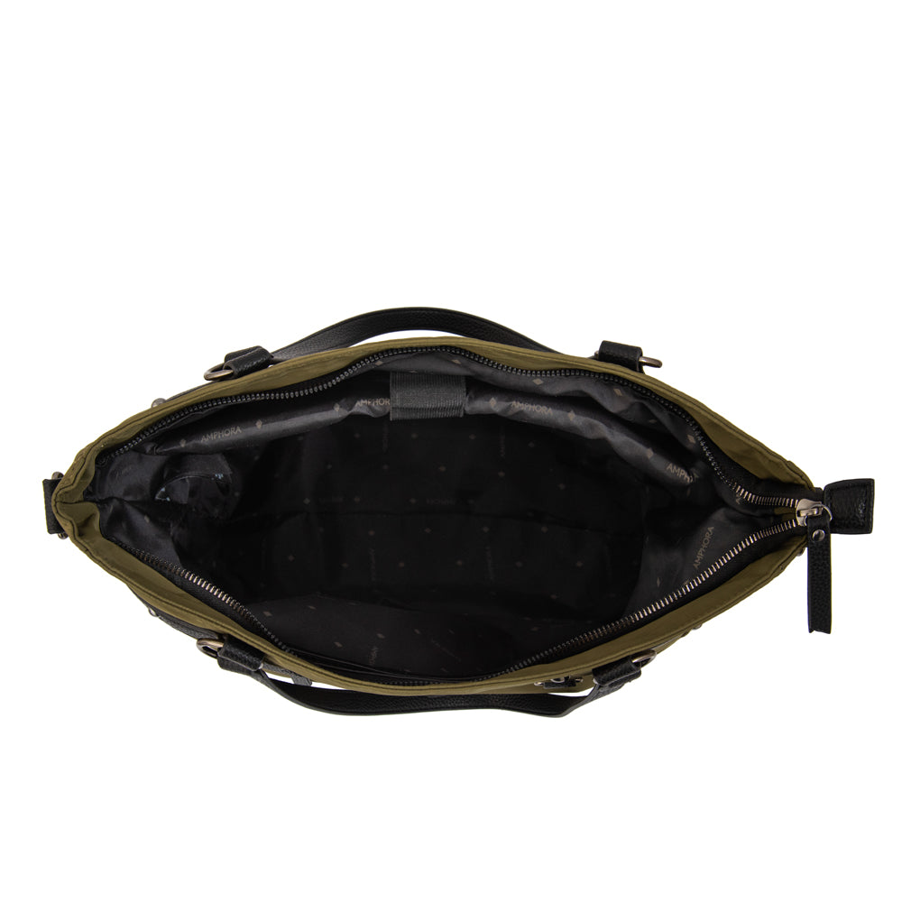 Cartera tote porta notebook tamara verde oliva