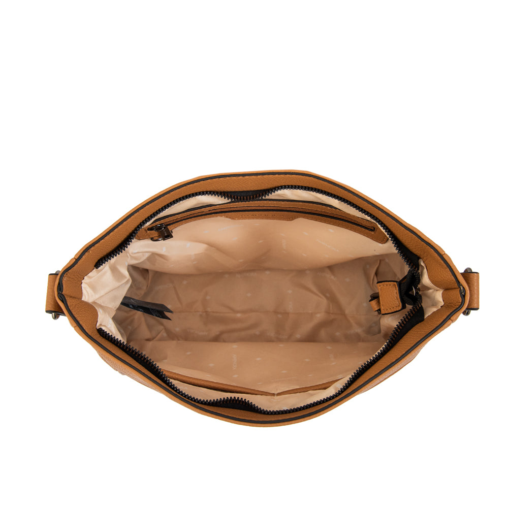 Cartera bandolera tamara pequeña camel