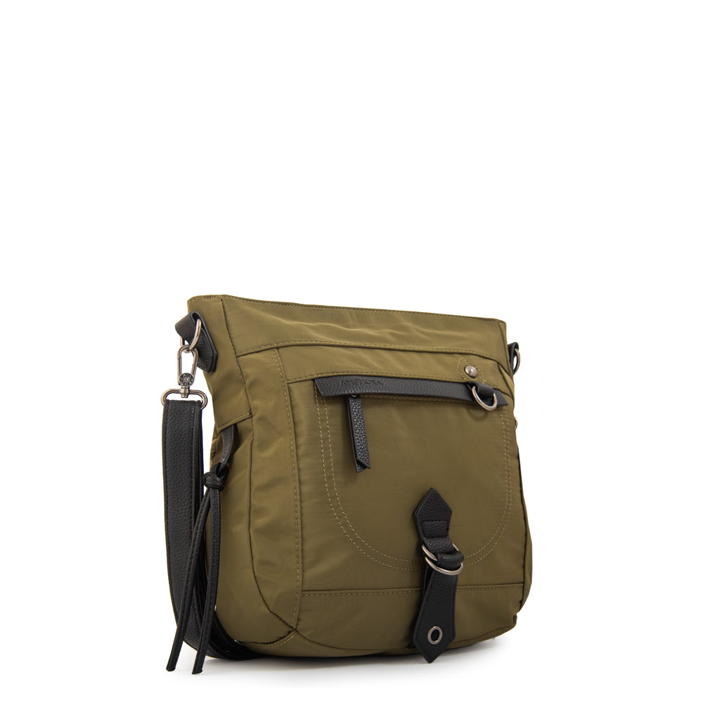 Cartera bandolera tamara pequeña verde oliva