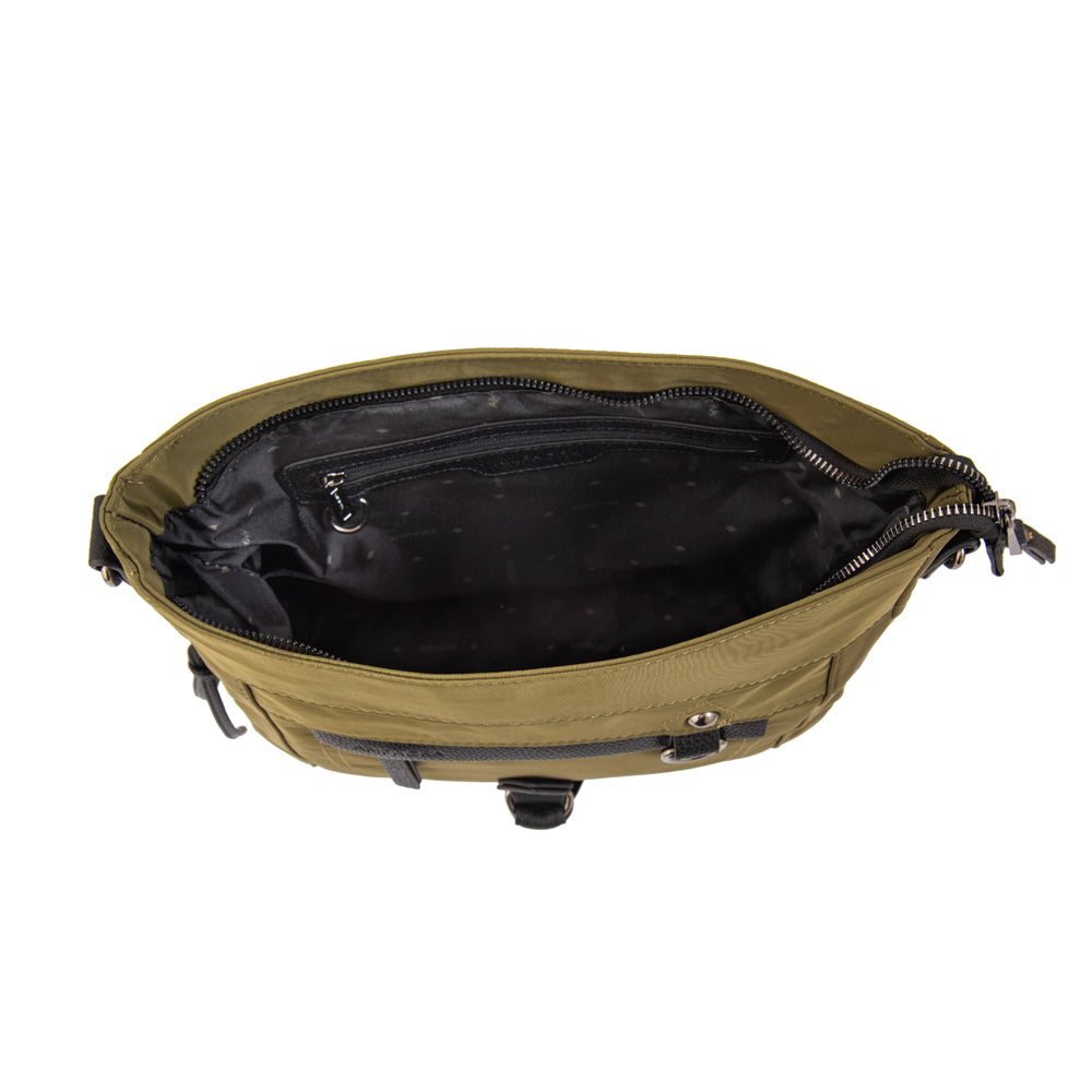 Cartera bandolera tamara pequeña verde oliva