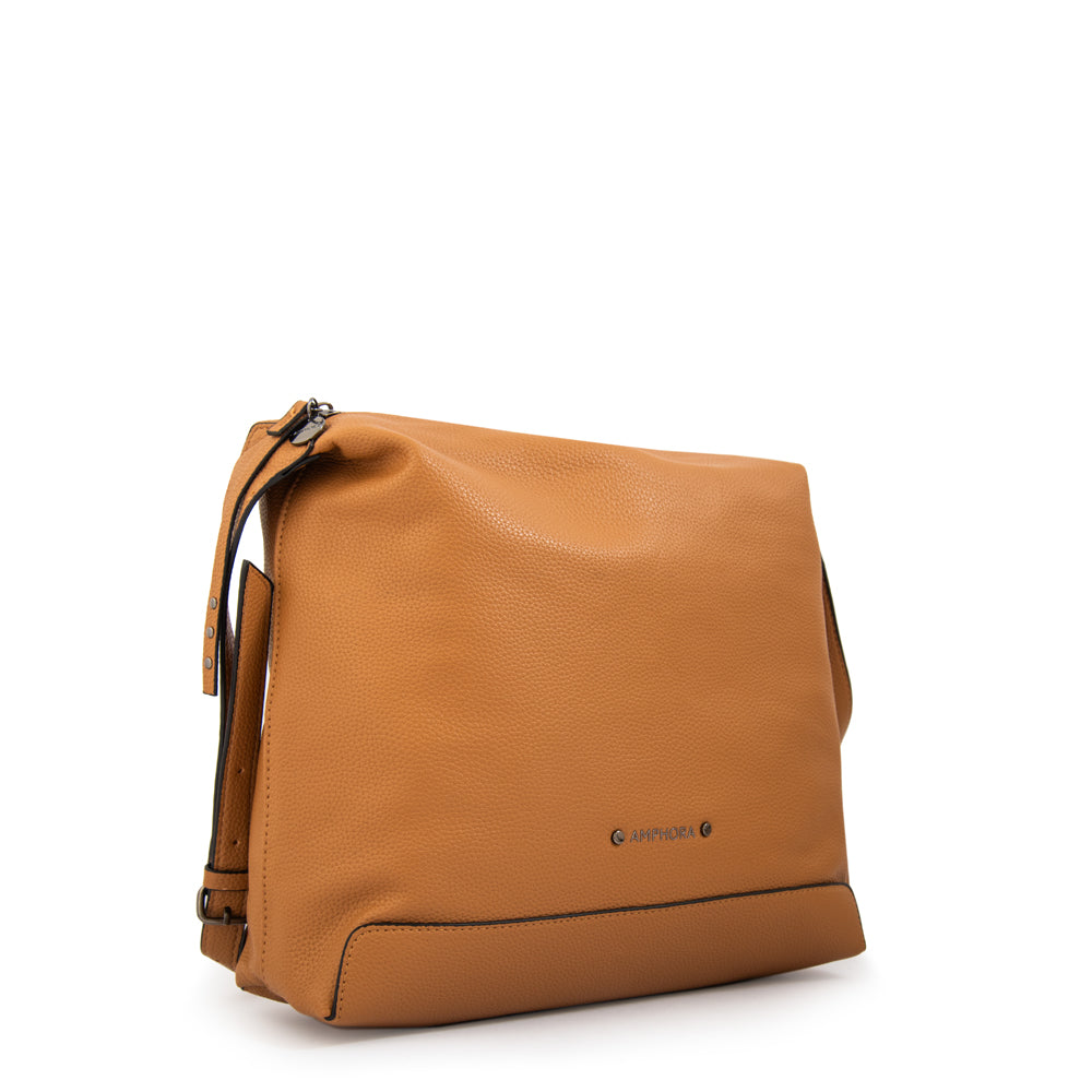 Cartera corte recto ganash mediana camel