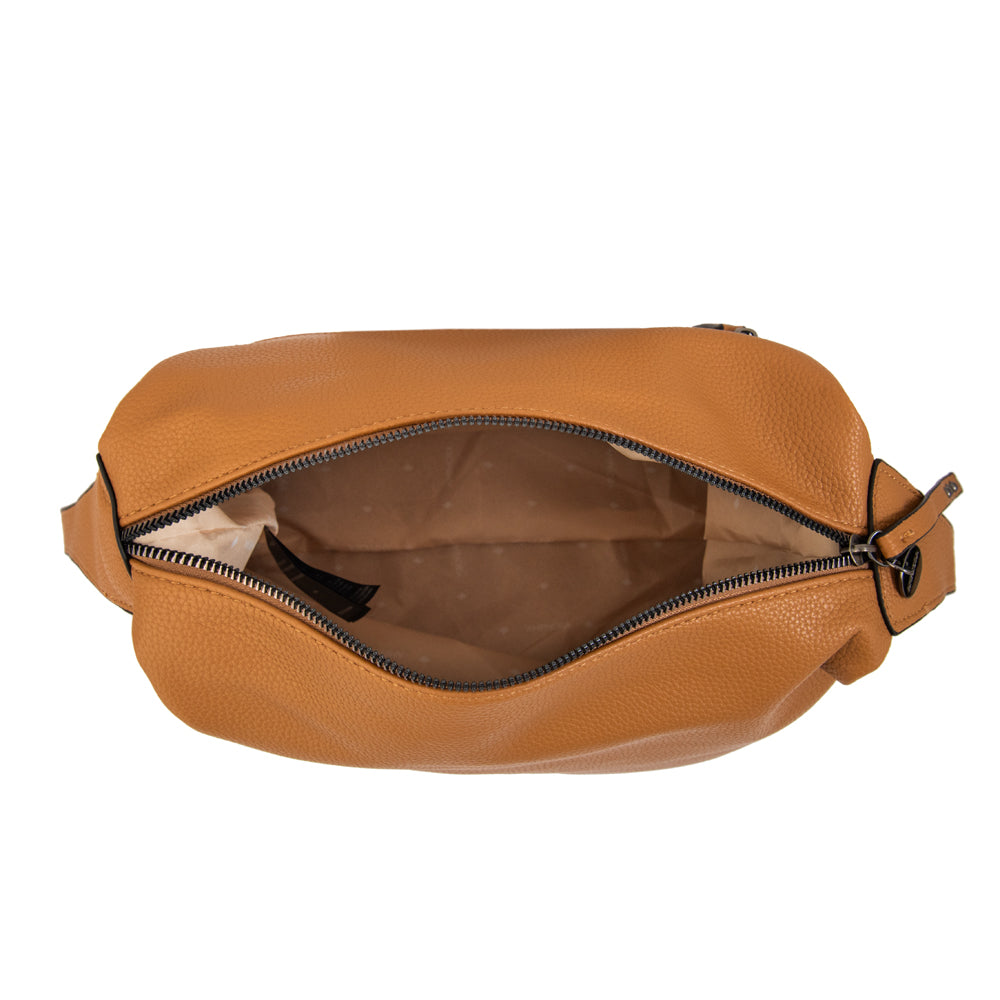 Cartera corte recto ganash mediana camel