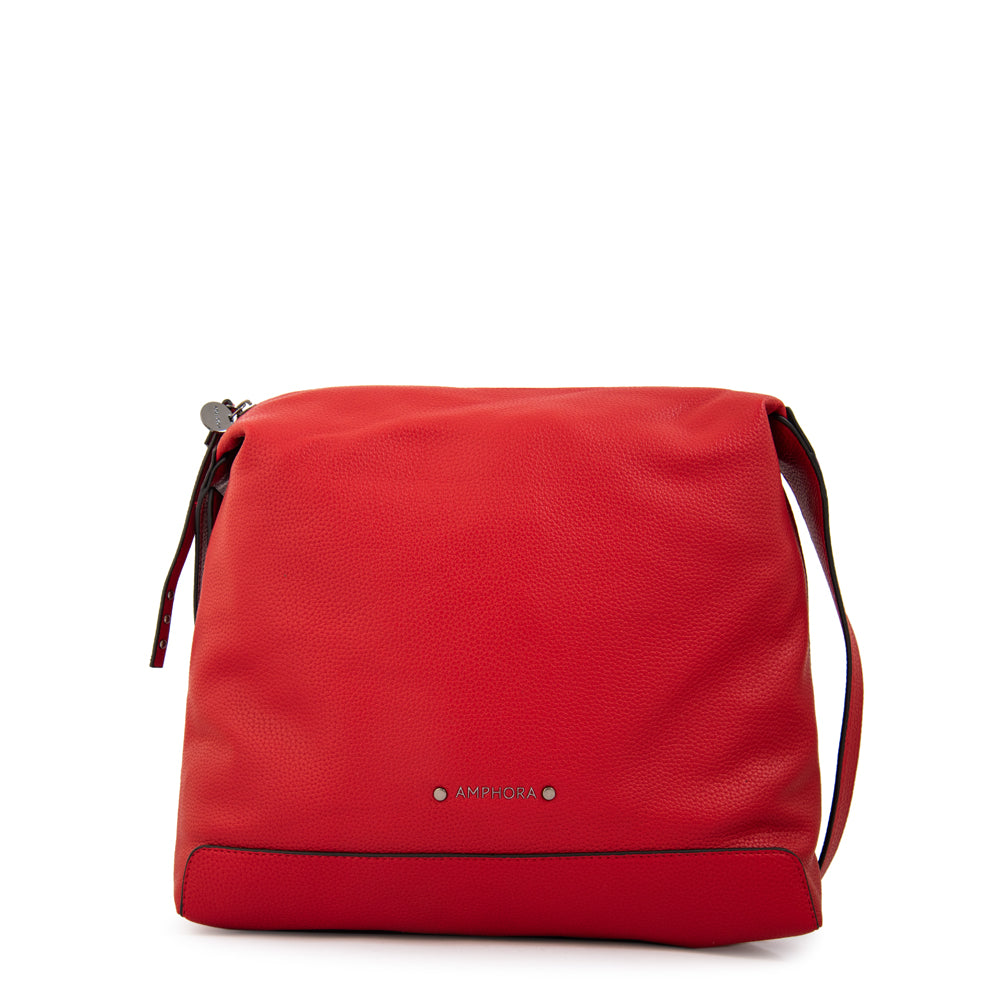 Cartera corte recto ganash mediana rojo