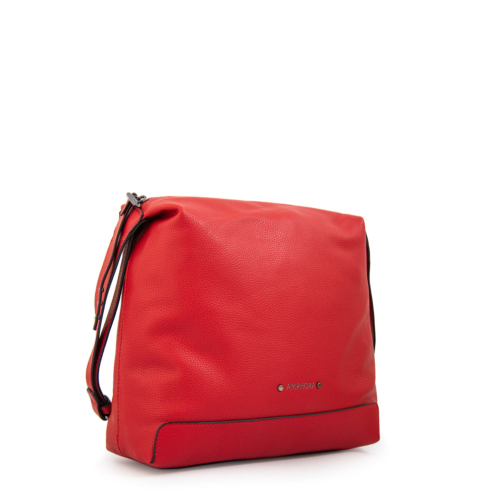 Cartera corte recto ganash mediana rojo