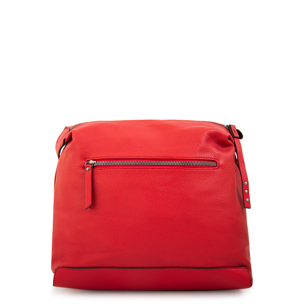 Cartera corte recto ganash mediana rojo