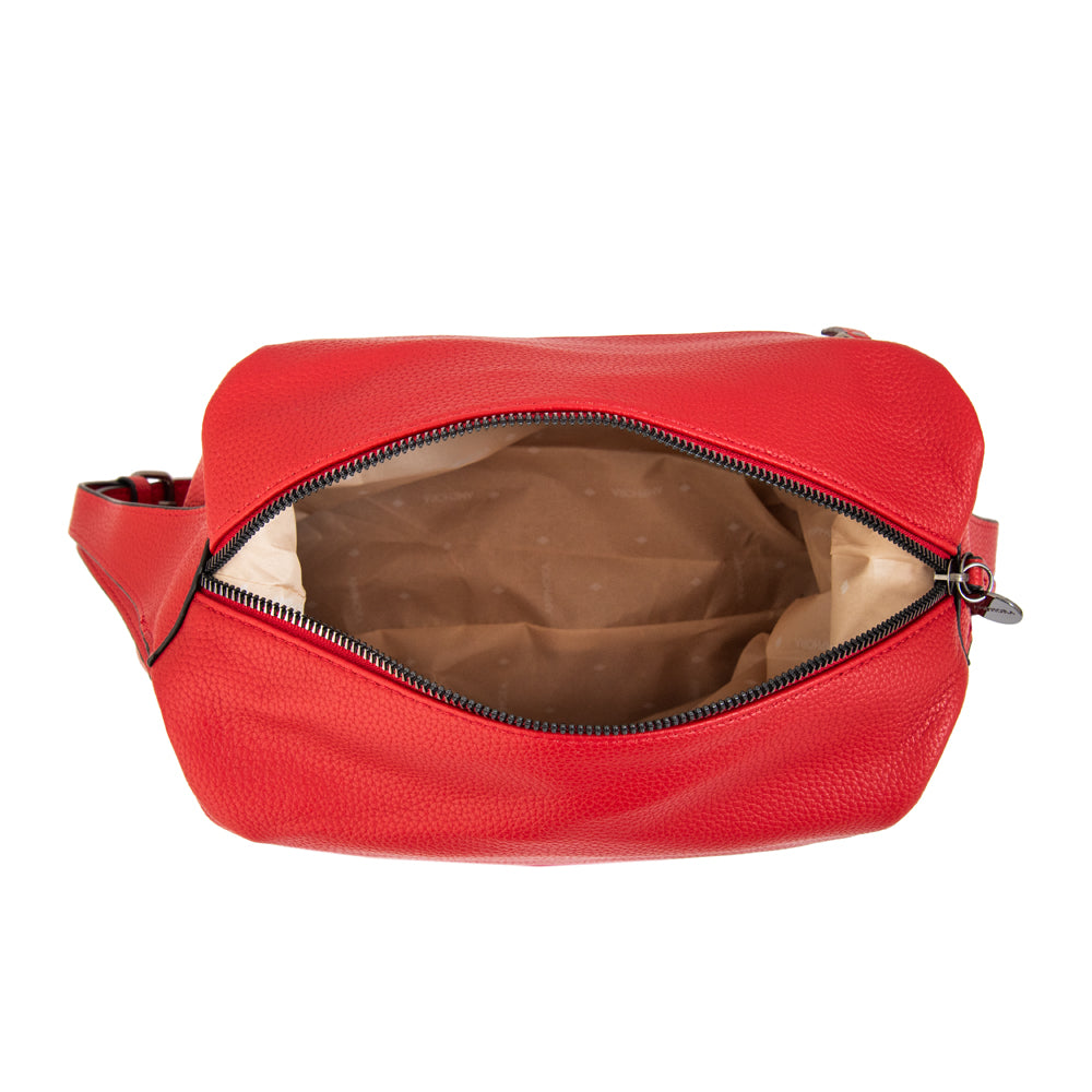 Cartera corte recto ganash mediana rojo
