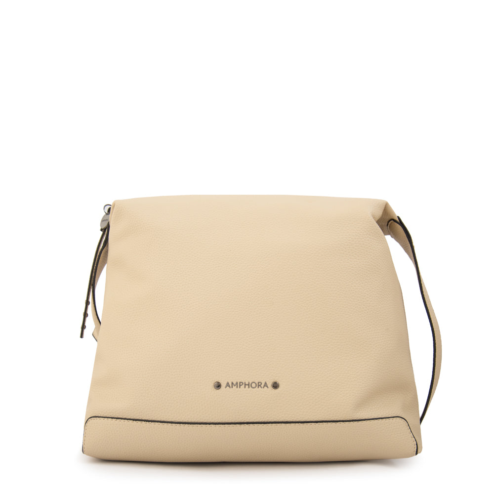 Cartera corte recto ganash mediana blanco crudo
