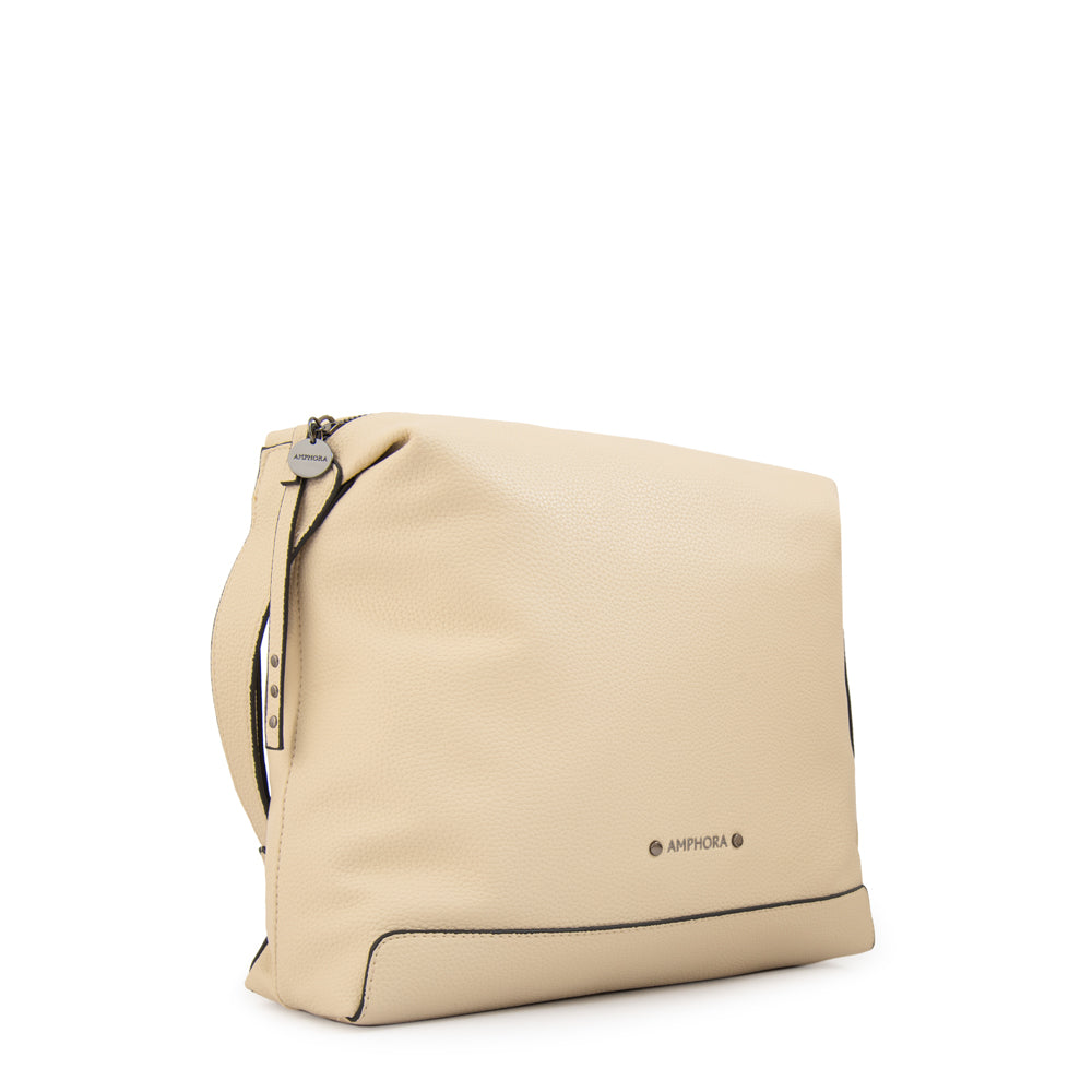 Cartera corte recto ganash mediana blanco crudo
