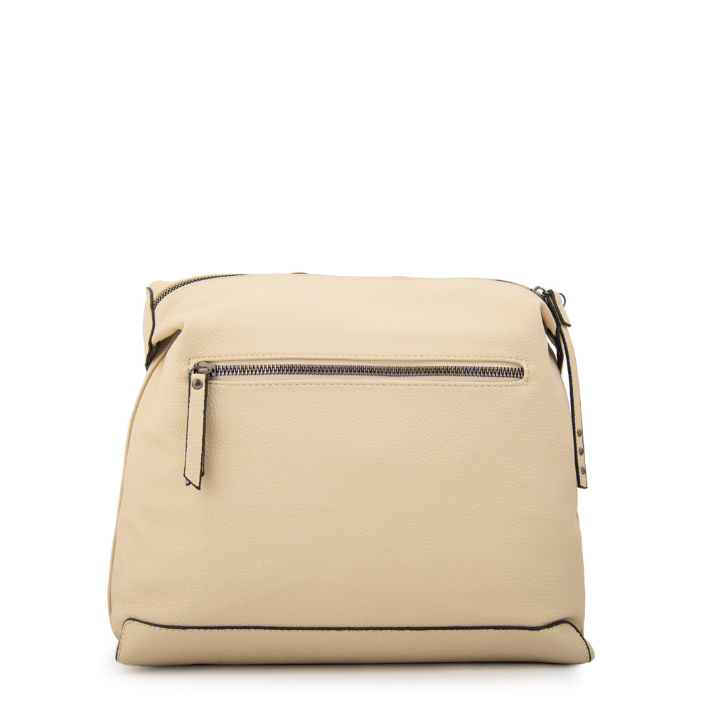 Cartera corte recto ganash mediana blanco crudo