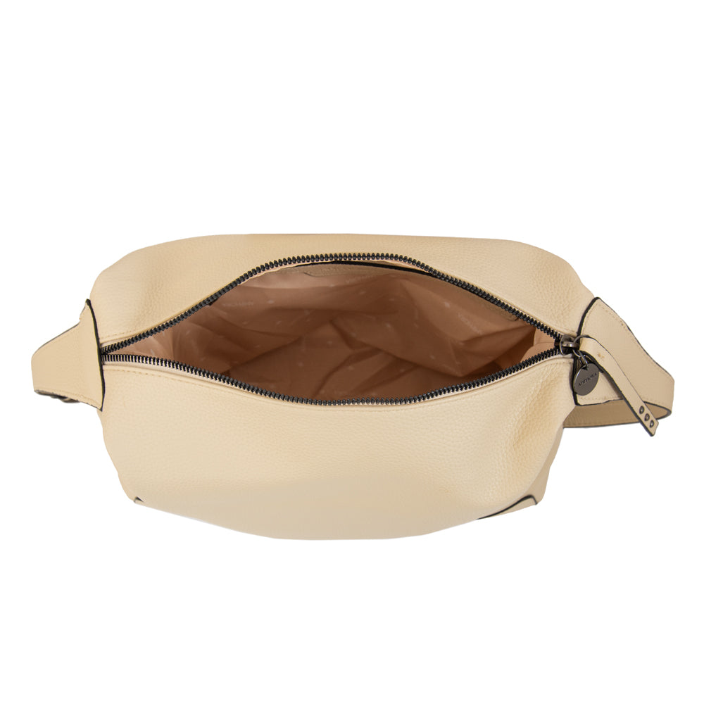 Cartera corte recto ganash mediana blanco crudo