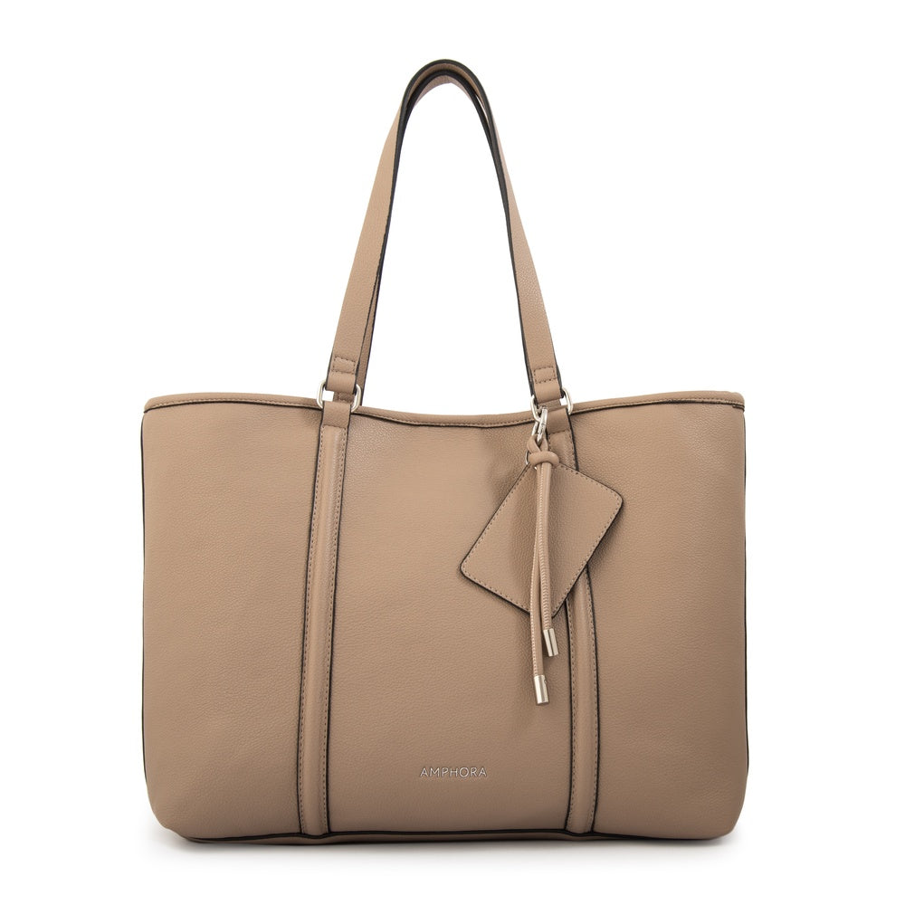 Cartera tote ursula grande beige oscuro