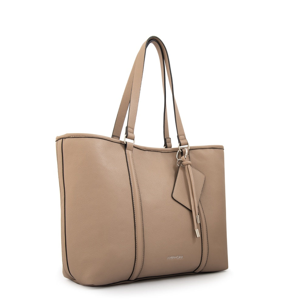Cartera tote ursula grande beige oscuro