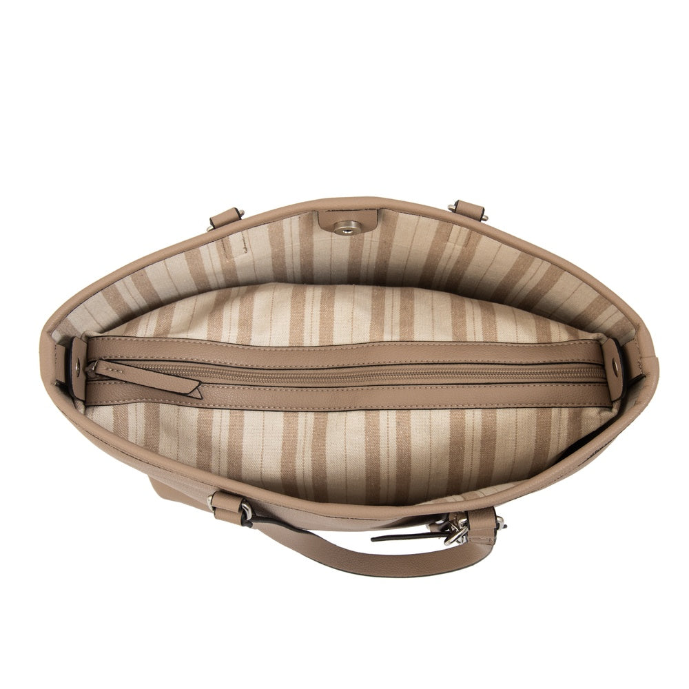 Cartera tote ursula grande beige oscuro