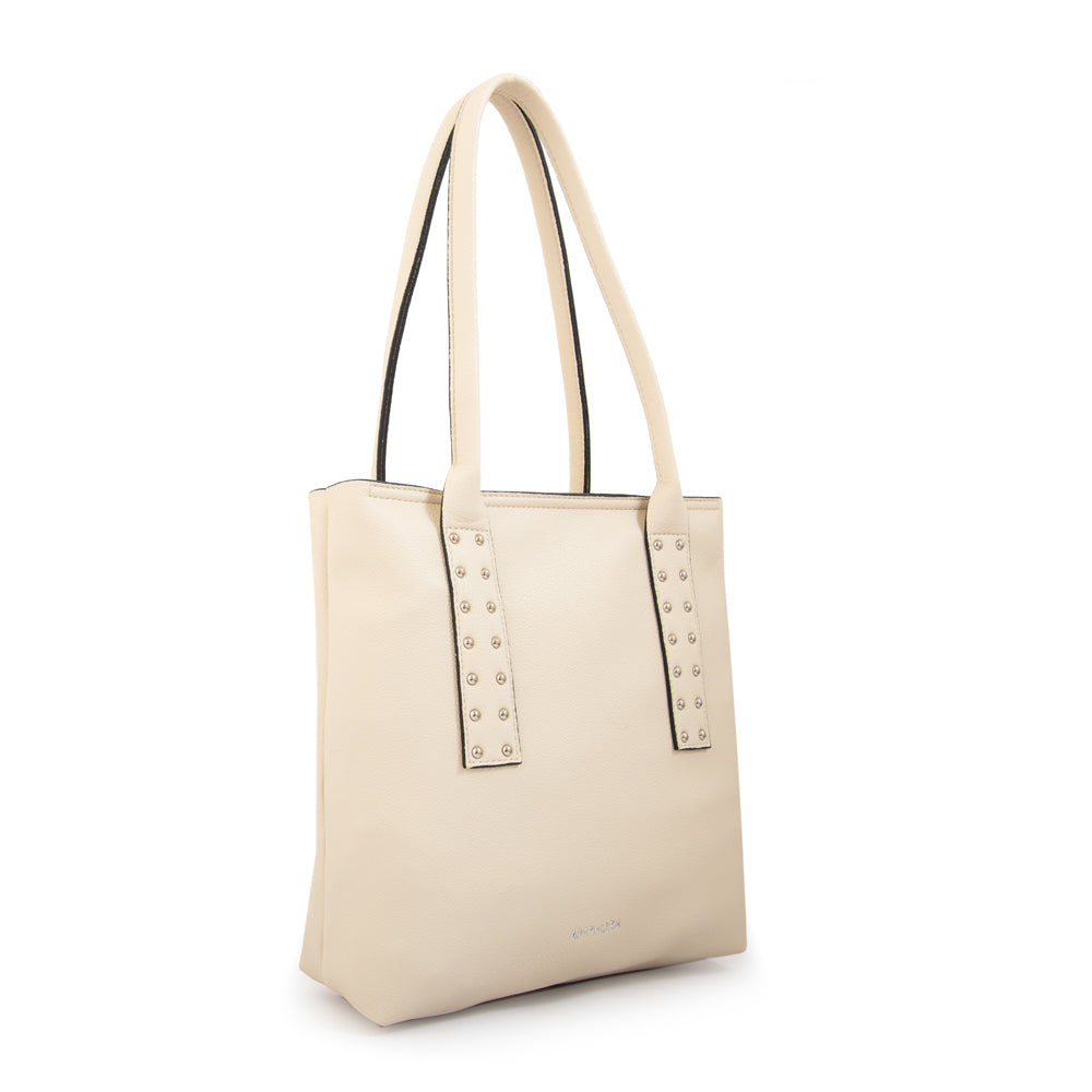 Cartera tote riona mediana blanco crudo