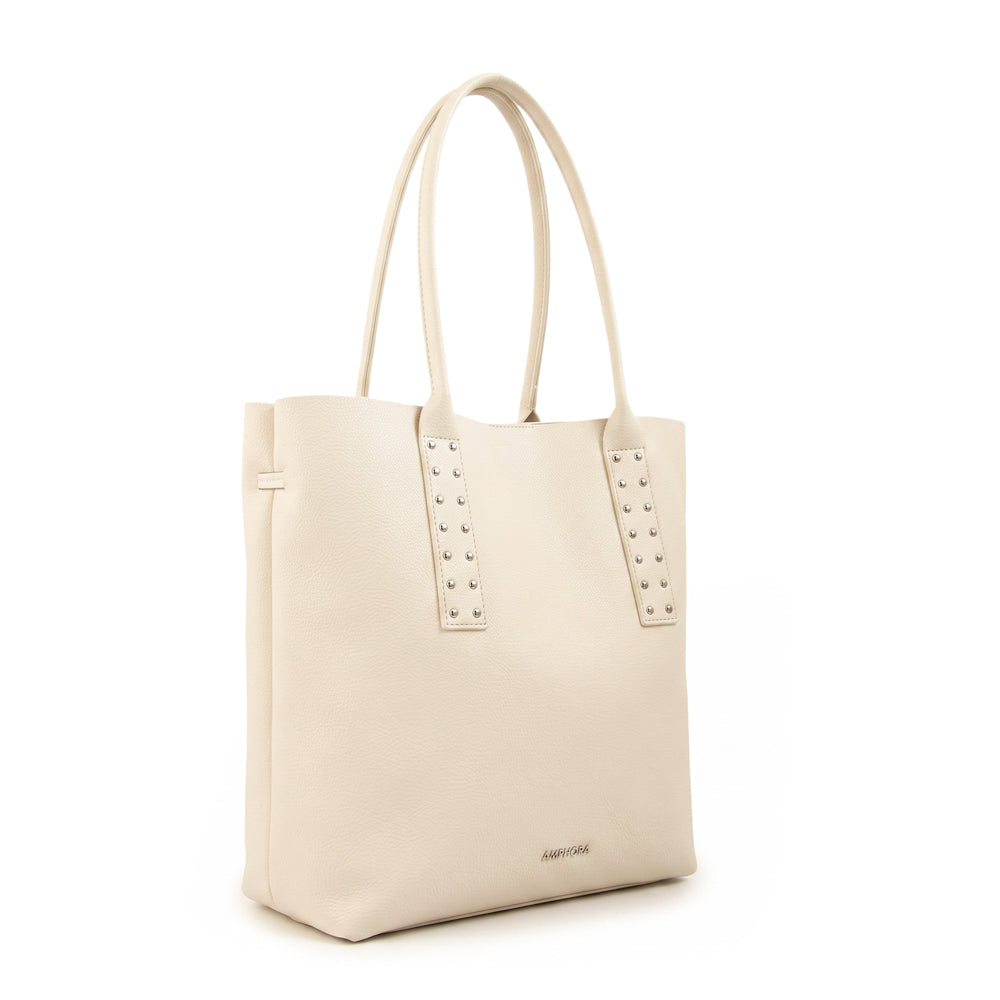 Cartera tote riona grande blanco crudo