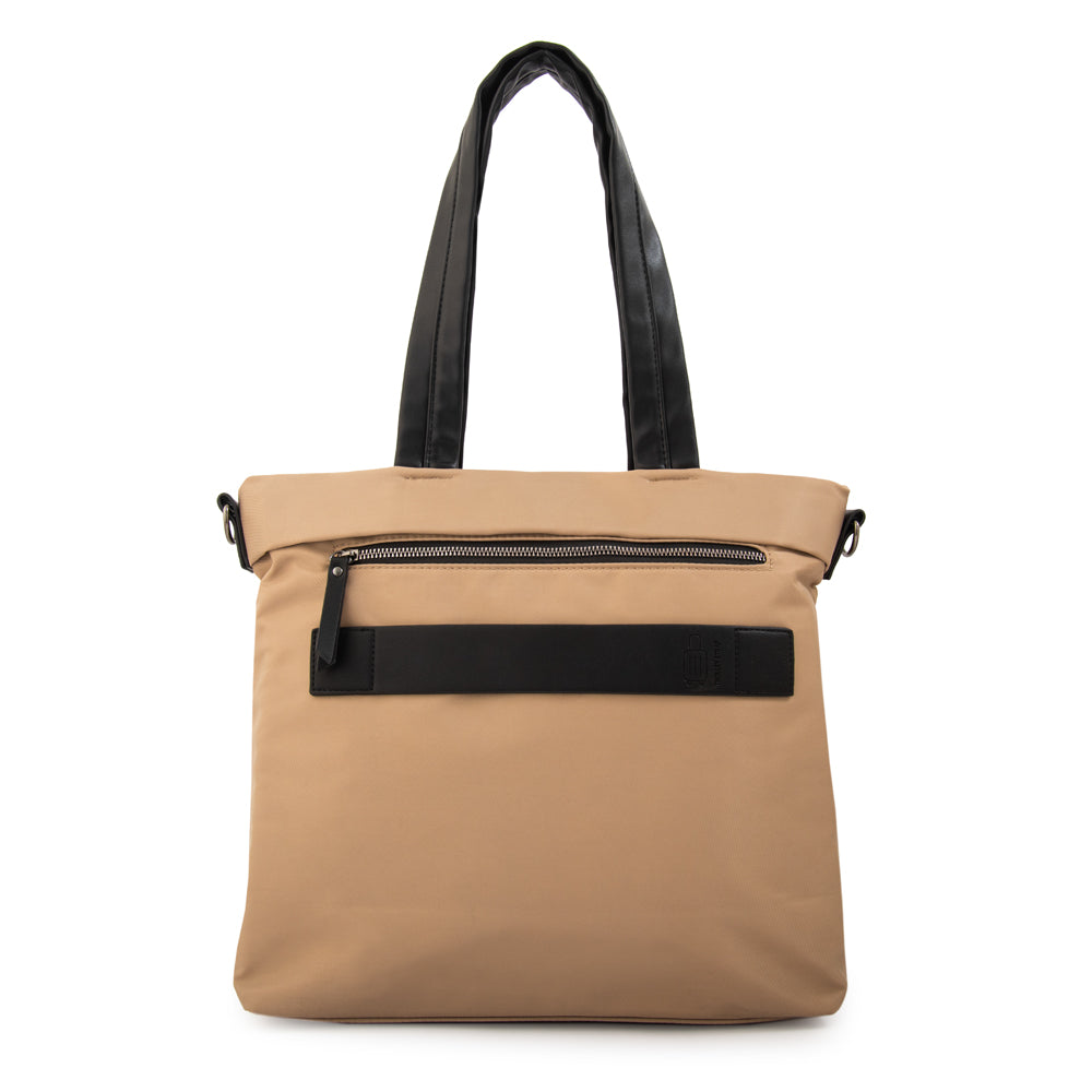 Cartera tote porta notebook kel taupe