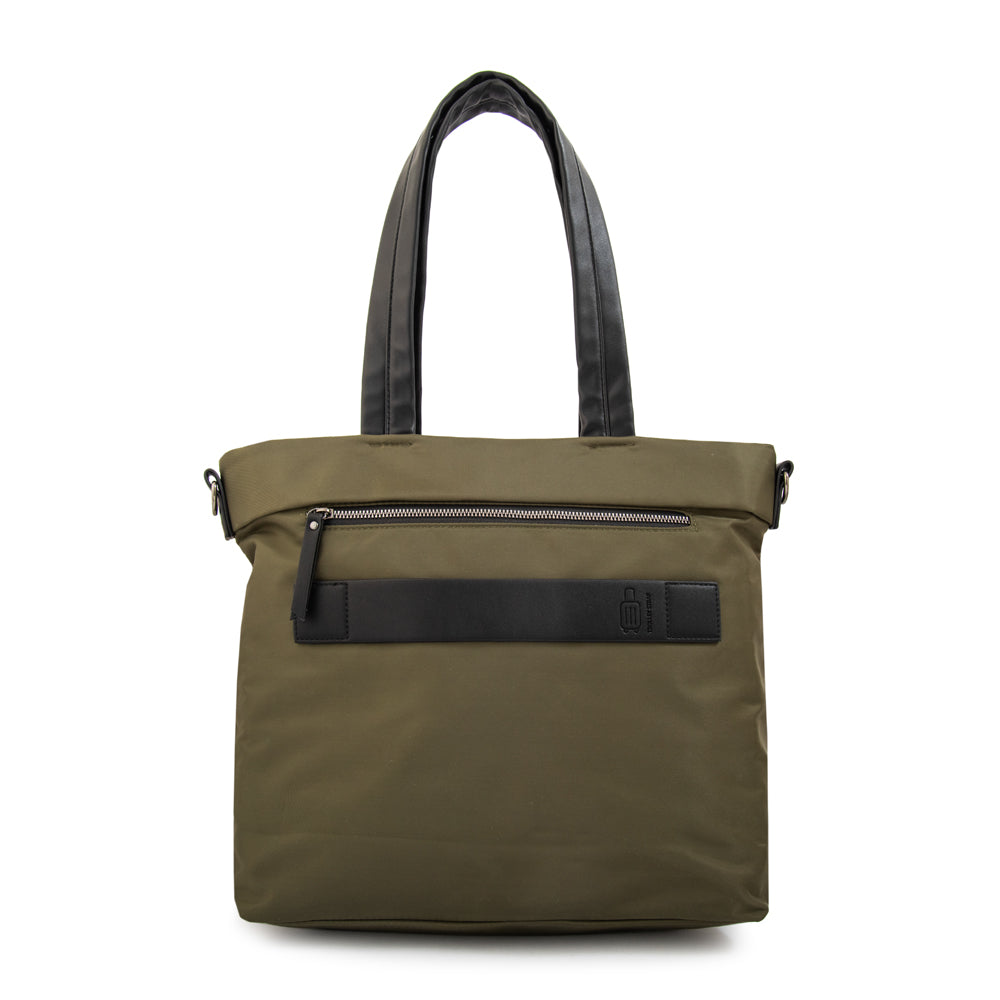 Cartera tote porta notebook kel verde oliva