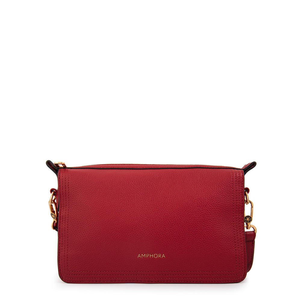 Cartera bandolera raily pequeña rojo oscuro