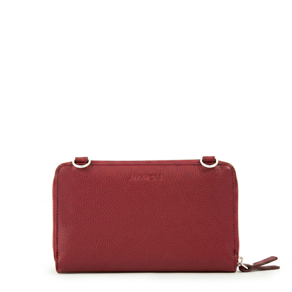 Cartera bandolera verotta pequeña rojo oscuro