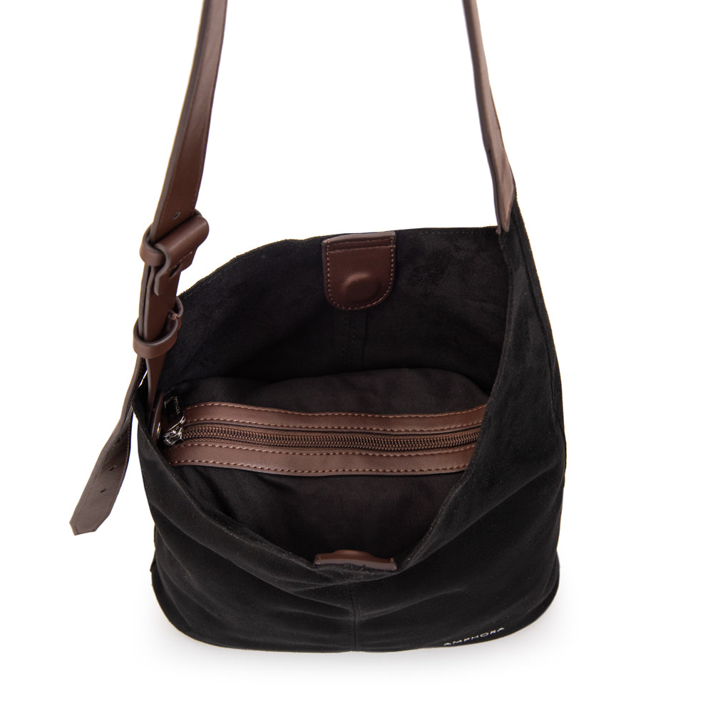 Cartera corte oval isna negro