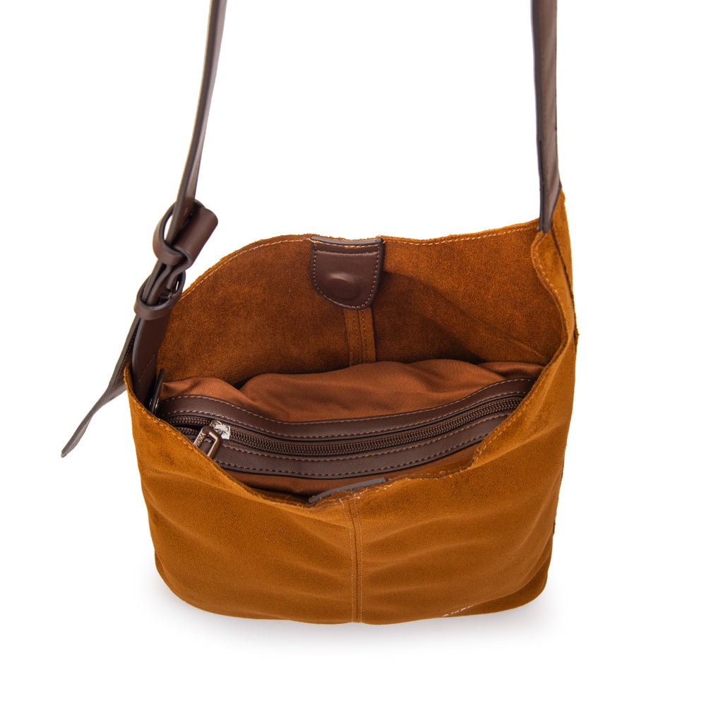 Cartera corte oval isna café