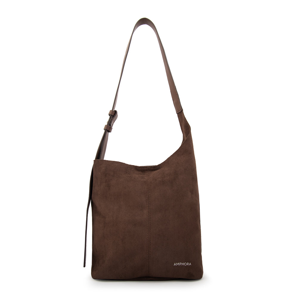 Cartera corte oval isna café oscuro