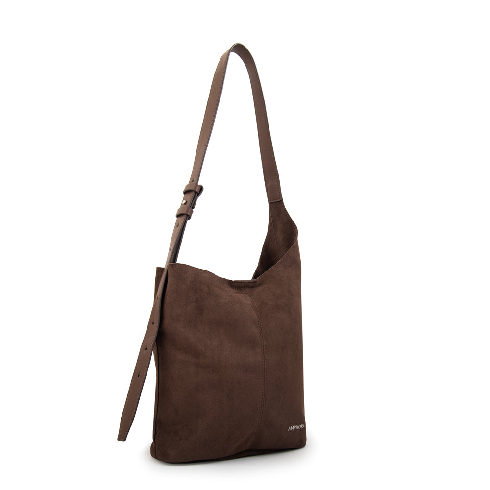 Cartera corte oval isna café oscuro