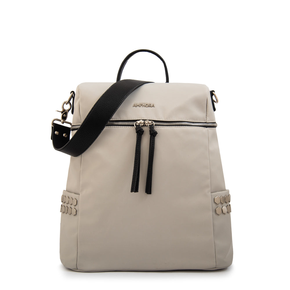 Mochila grande teriosa blanco crudo