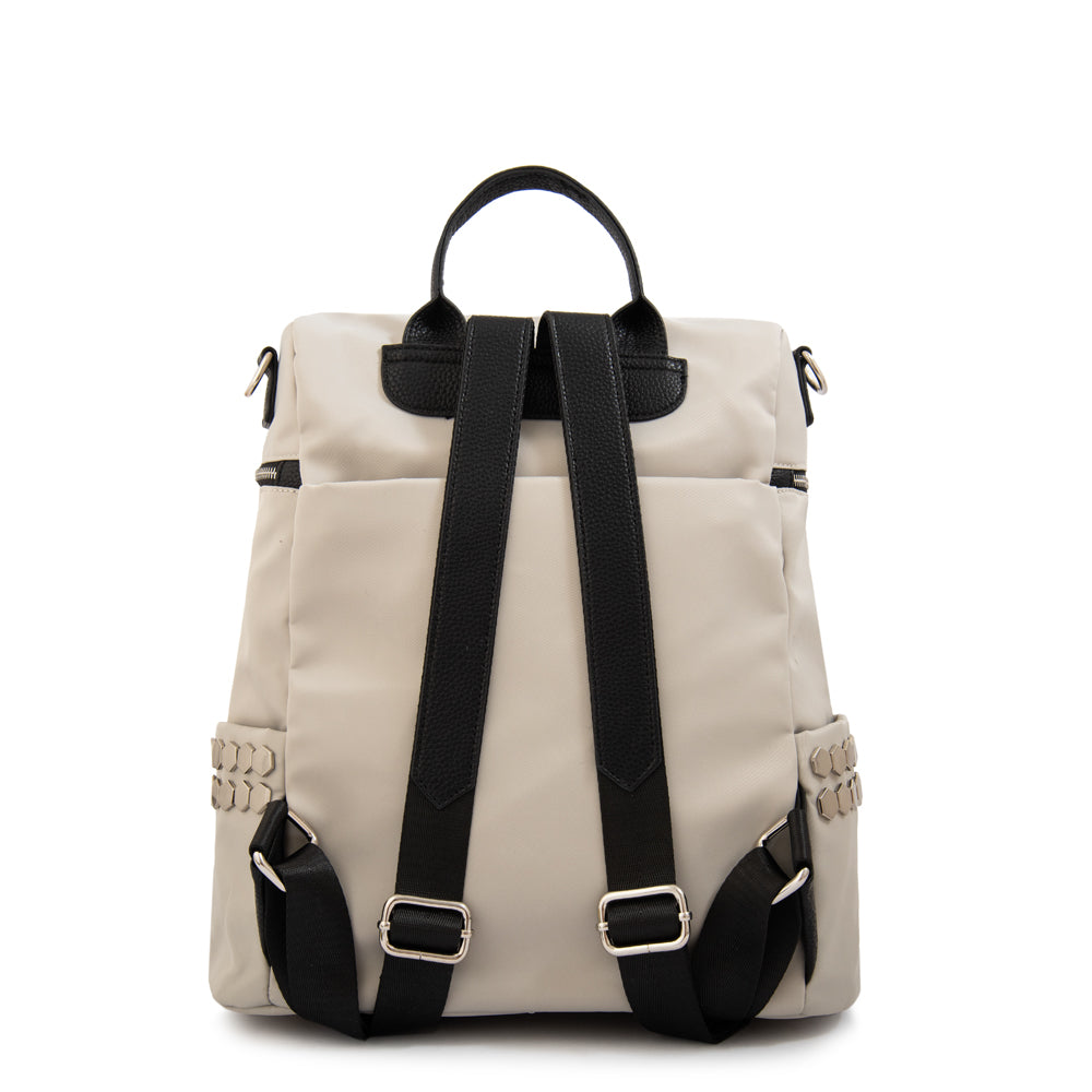 Mochila grande teriosa blanco crudo