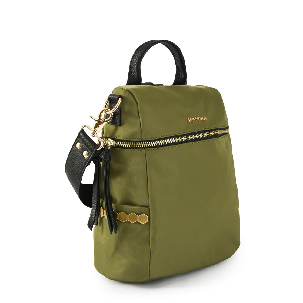 Mochila teriosa pequeña verde oliva